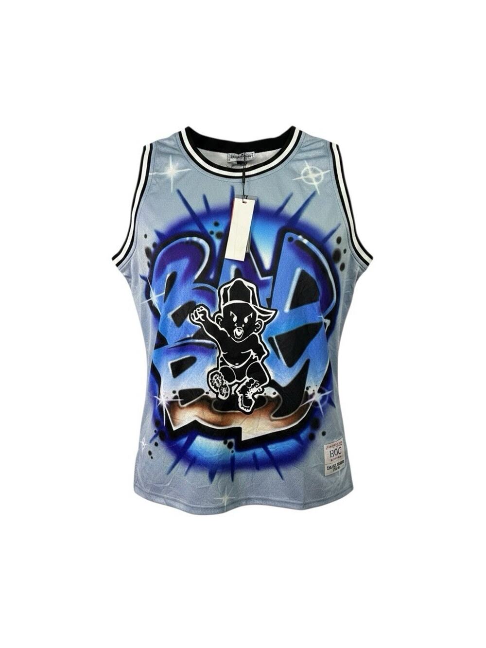 Bad Boy Records Jersey Mens 2xl Blue Tank Headgear Throwback 90s Basketball